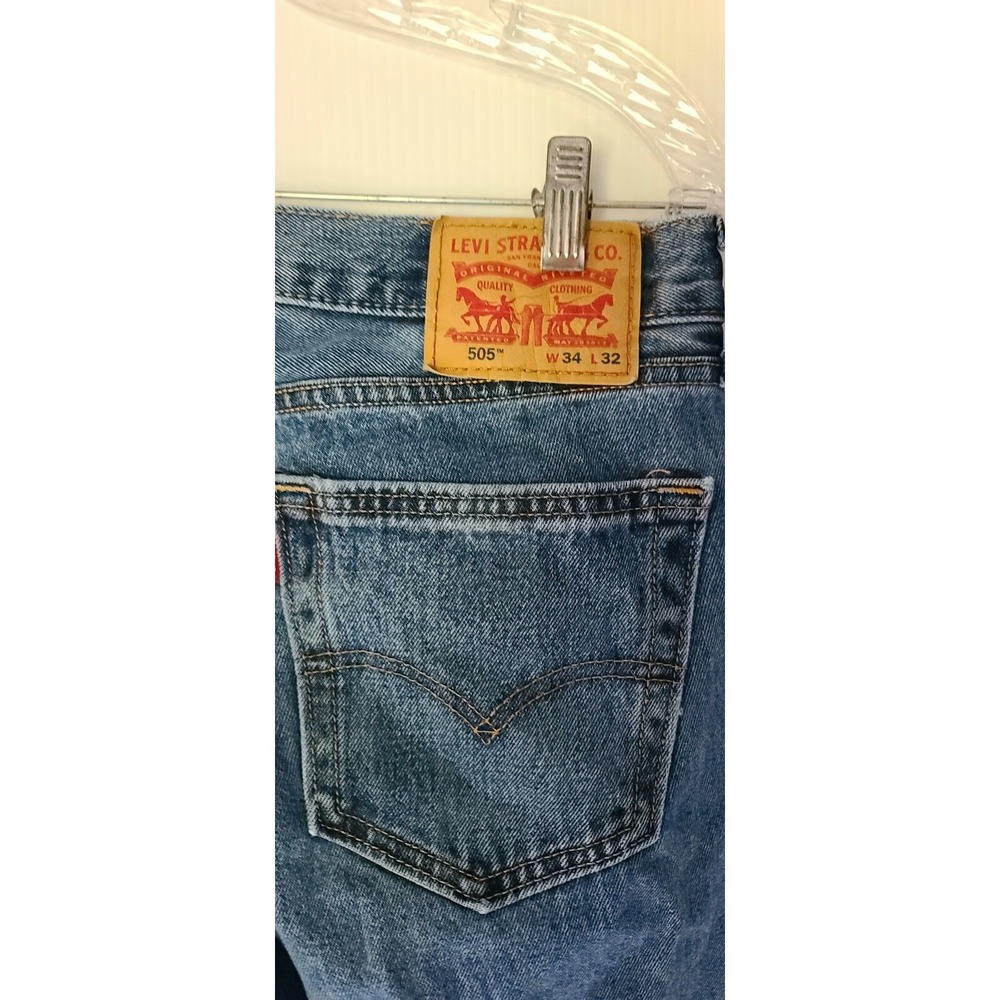 Men's Levis 505 Regular Fit Straight Leg  Blue Jeans sz 34x30 - @60